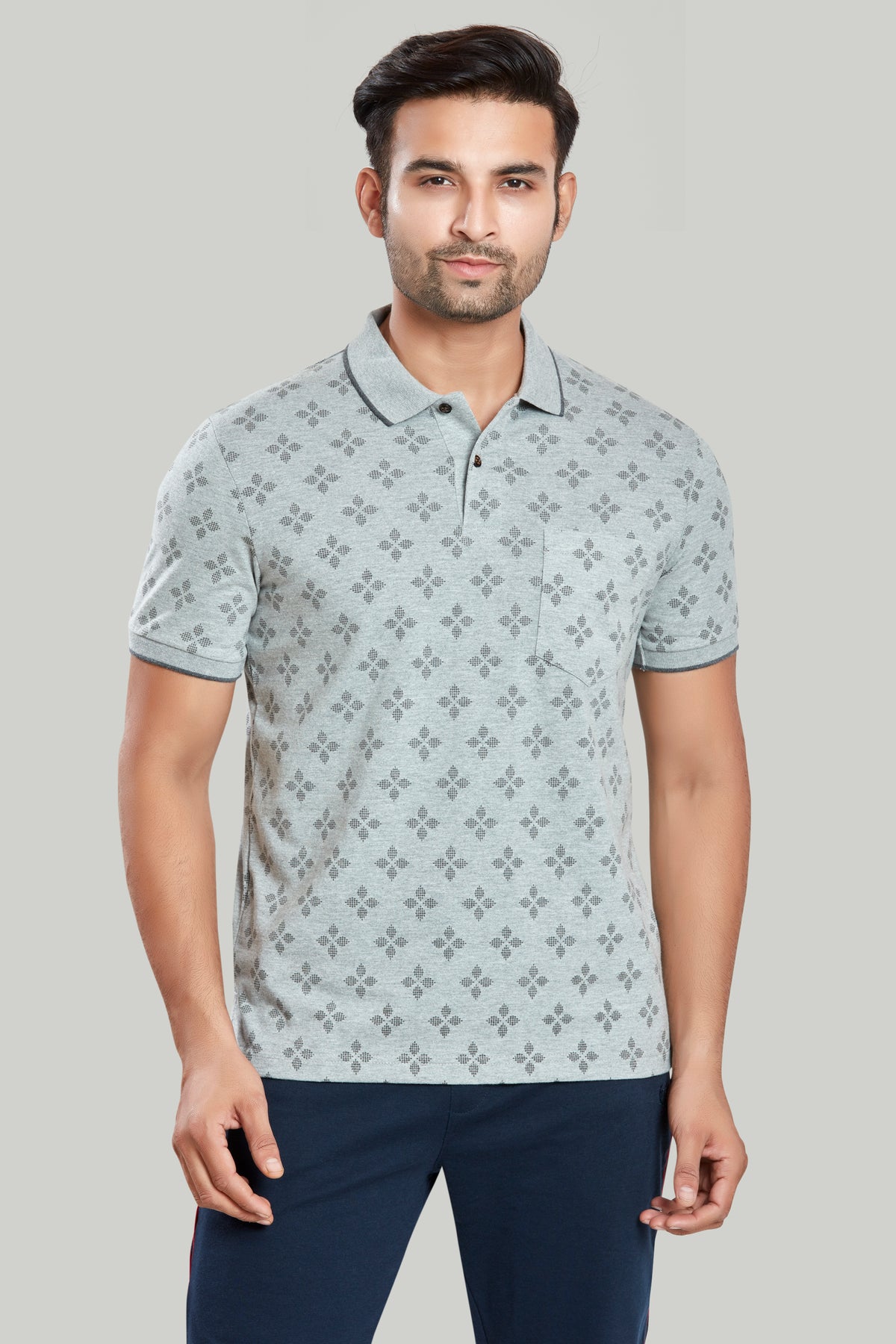 Louis Vuitton Light And Dark Brown With Rhombus Check Polo Shirt